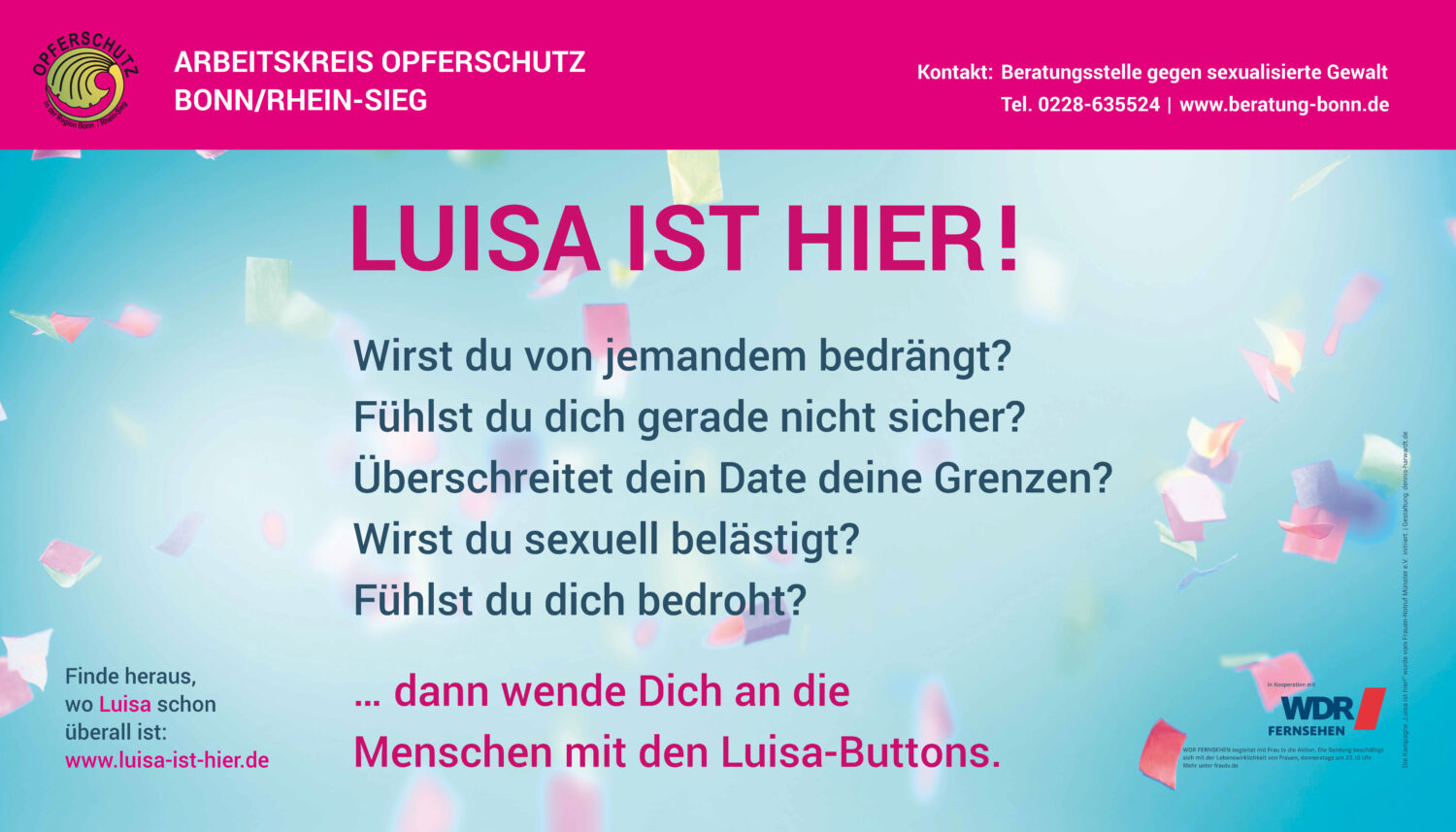 Banner zur Kampagne "Luisa ist hier!"